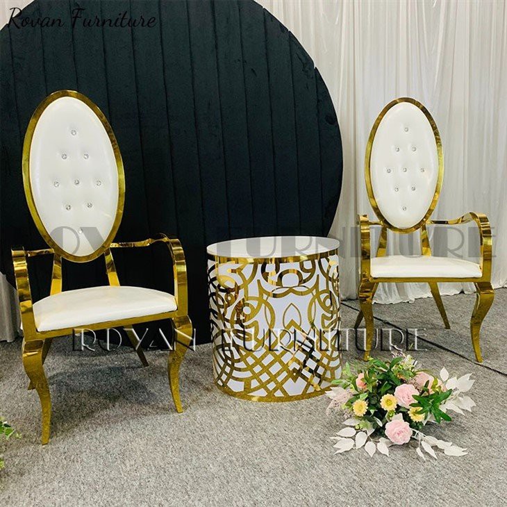 gold high back wedding chairs