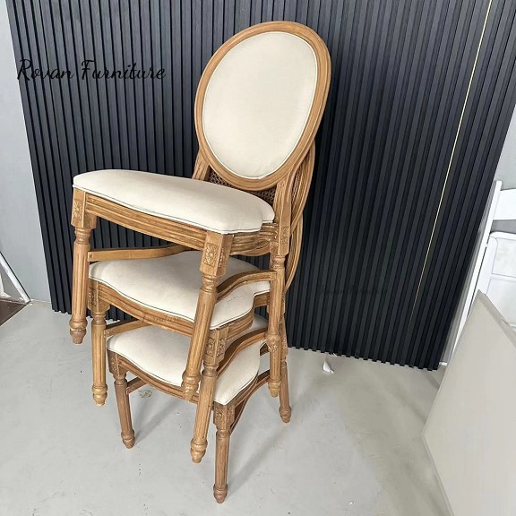 Knock Down Style Pp Resin Wood Grain Finish Louis Chair