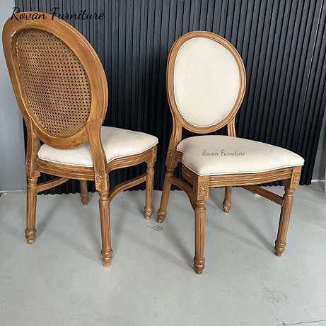 Knock Down Style Pp Resin Wood Grain Finish Louis Chair